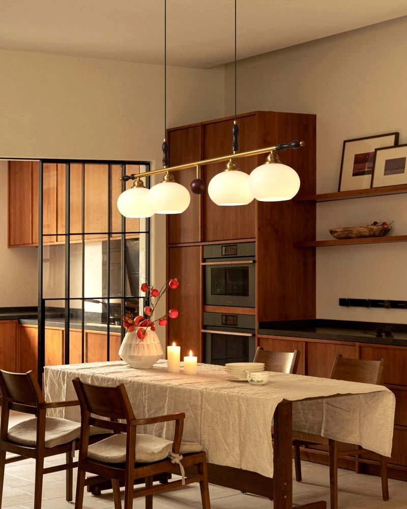 Sylvara Suspension en Bois et Verre Premium