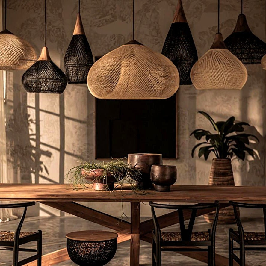 Evelyn Suspension en Rotin Tressé pour Salon
