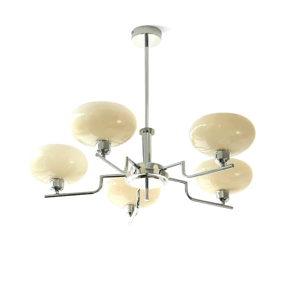 Lustra Suspension en Verre Globe Cadre en Laiton