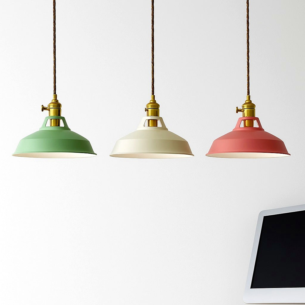 Suspension LED Métal Coloré Style Loft Industriel - détail matériau
