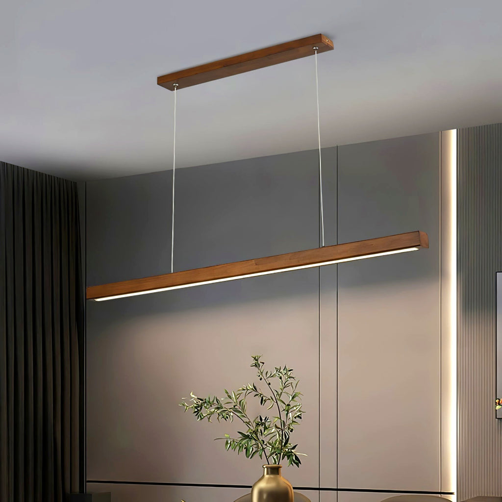 Elowen Suspension linéaire minimaliste en bois