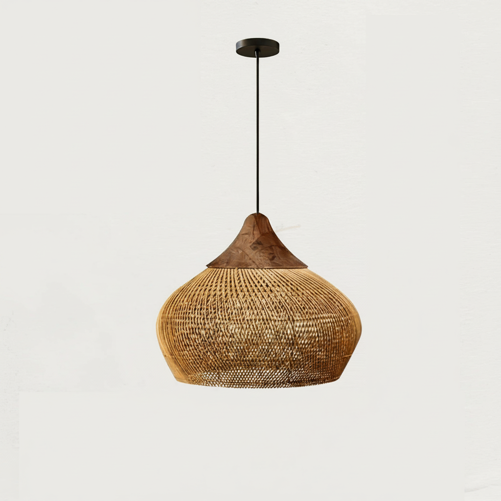 Evelyn Suspension en Rotin Tressé pour Salon