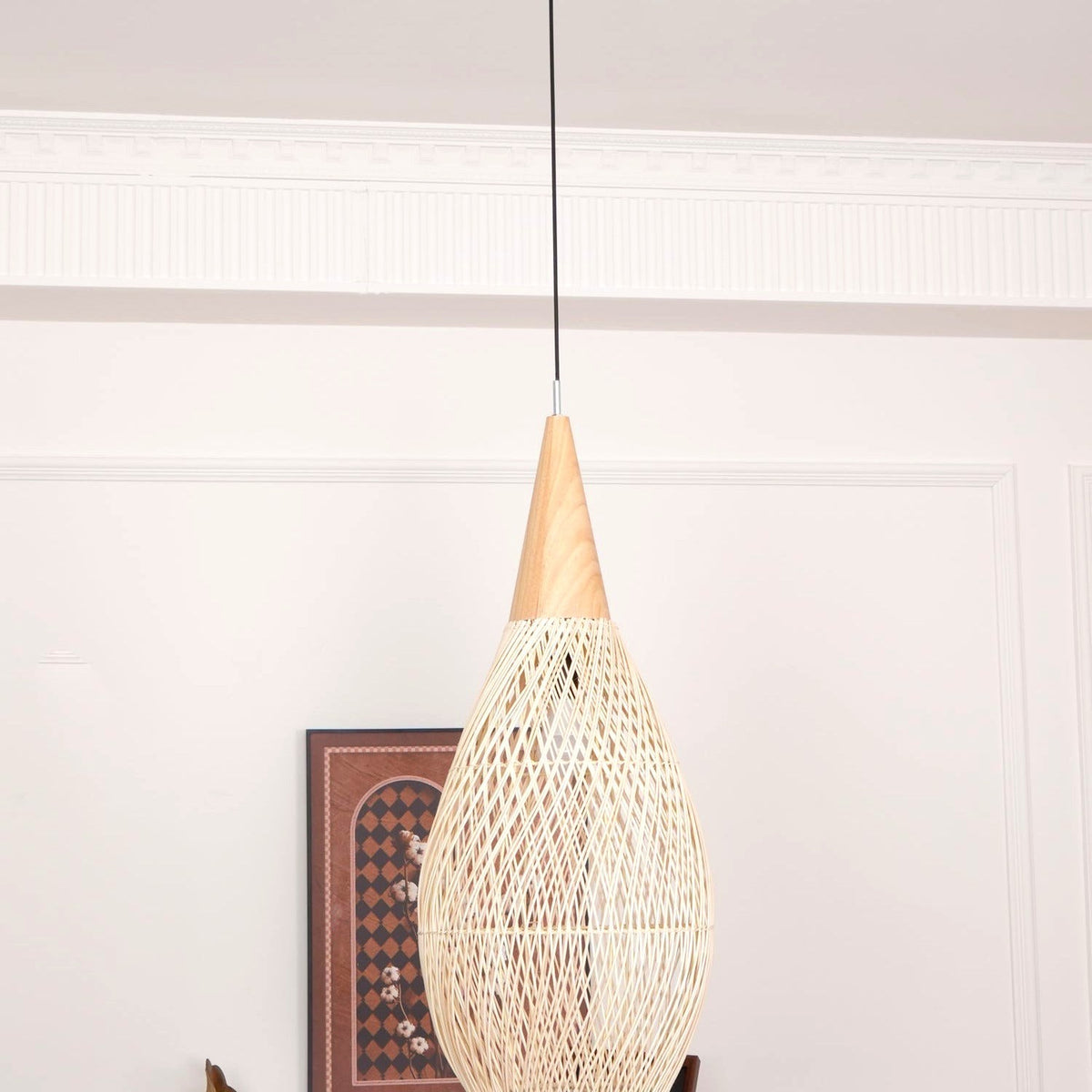 Evelyn Suspension en Rotin Tressé pour Salon