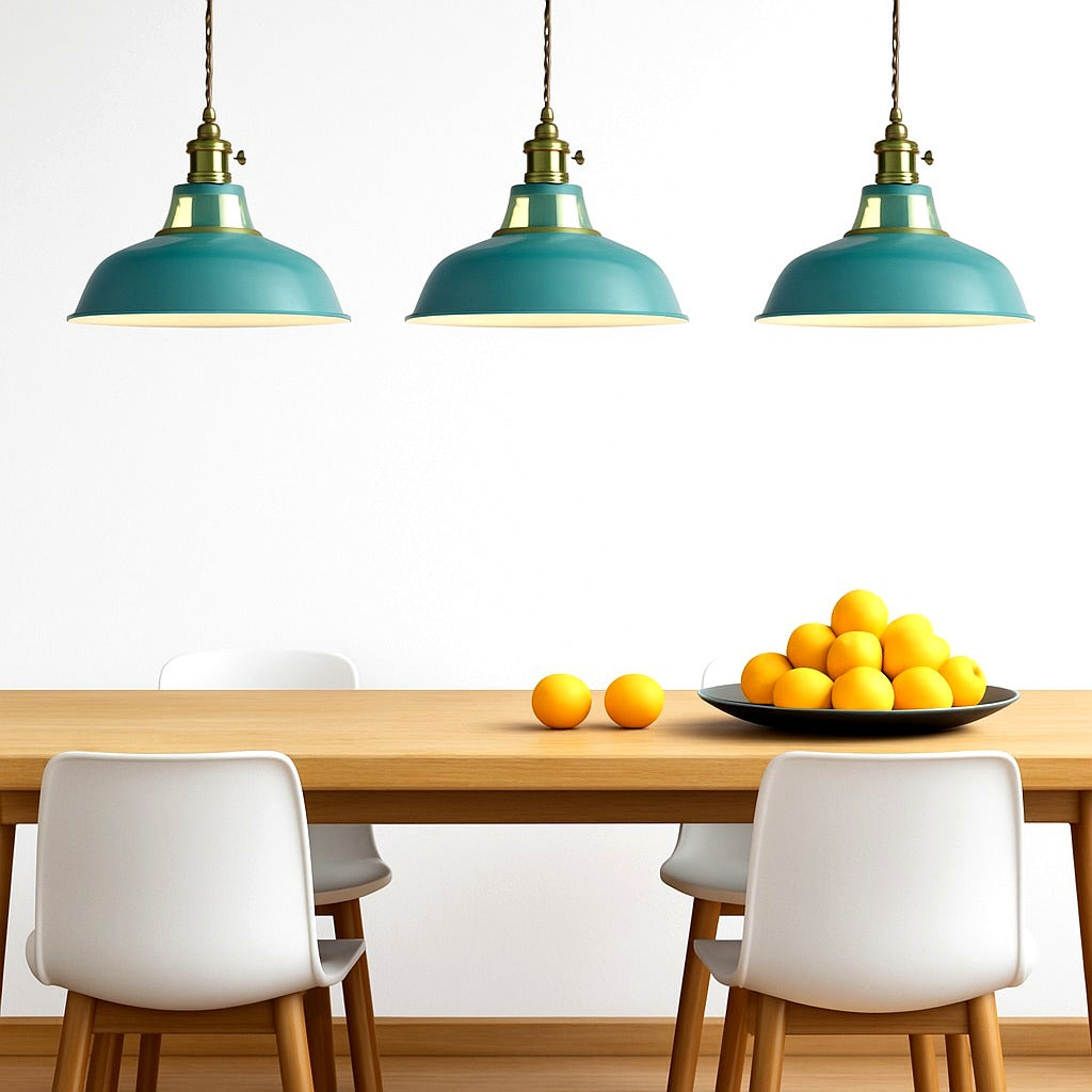 Suspension LED Métal Coloré Style Loft Industriel - mise en situation