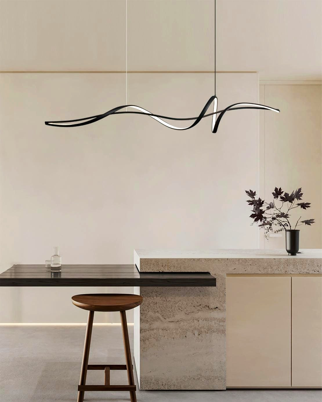 Aveline Suspension moderne LED Wave noire