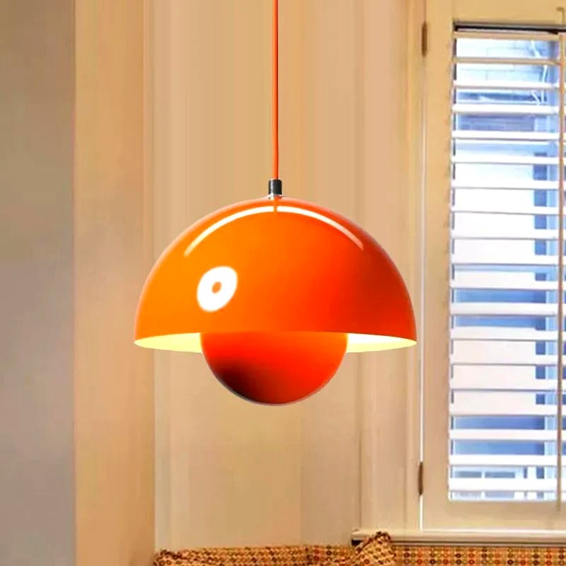 Zinra Suspension Ronde Moderne. Métal. Noir/Blanc/Rouge/Jaune