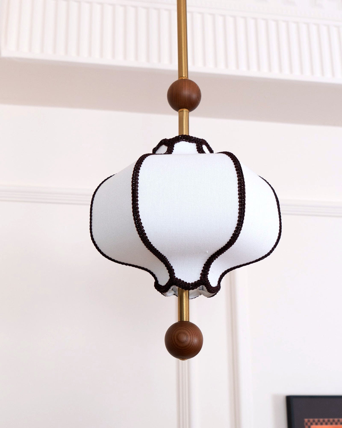 Lustra Suspension Lampe Lanterne en Tissu pour Salon