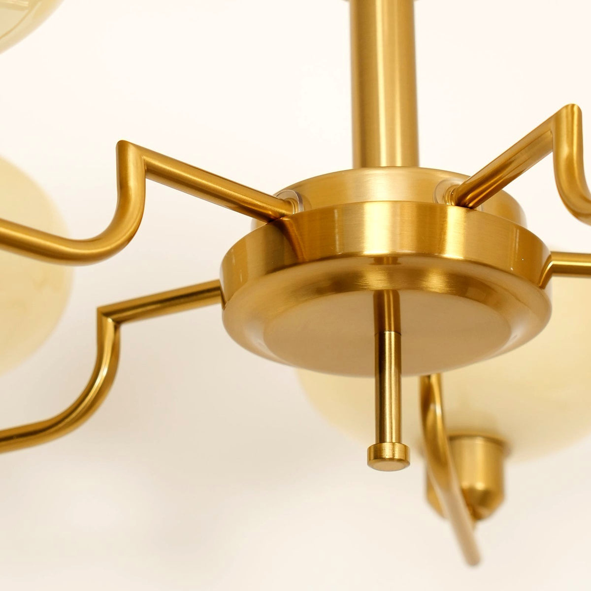 Lustra Suspension en Verre Globe Cadre en Laiton