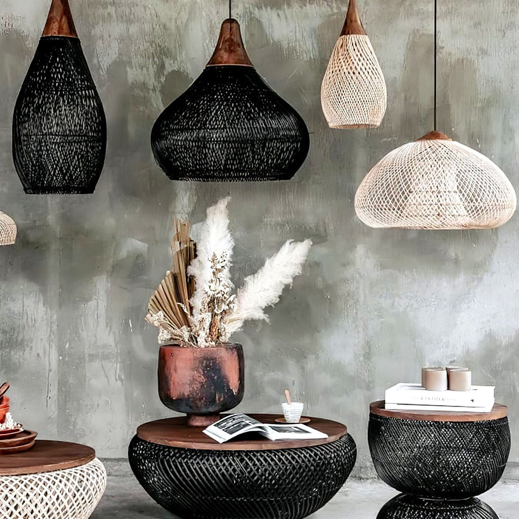Evelyn Suspension en Rotin Tressé pour Salon