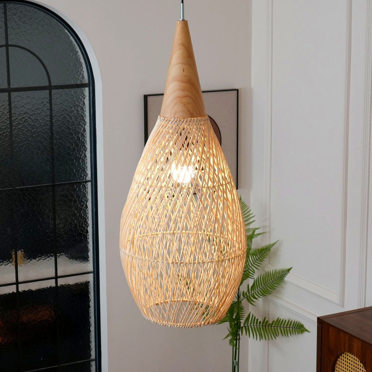 Evelyn Suspension en Rotin Tressé pour Salon