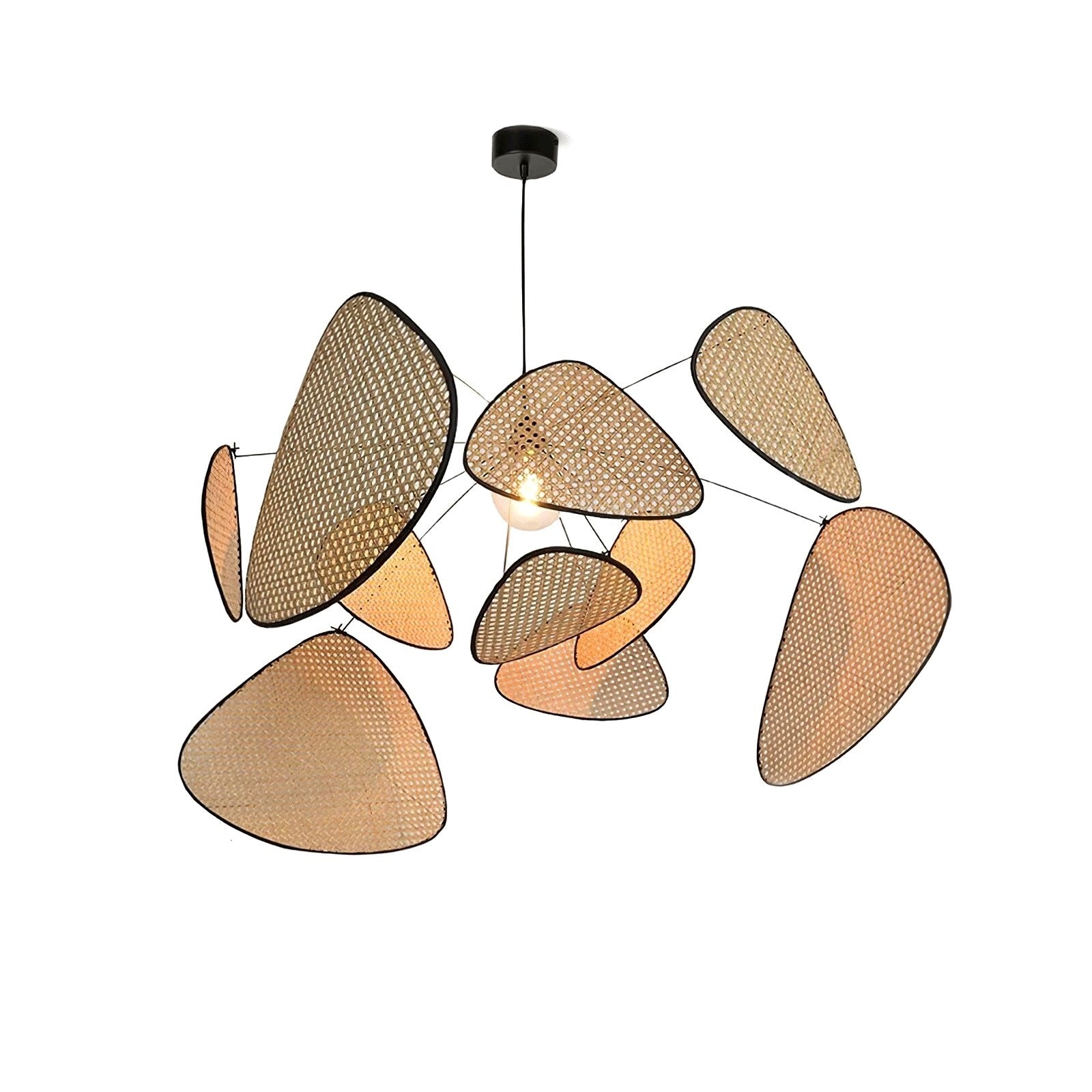 Lustra Lustre Écran Cannage Suspension Rétro Image