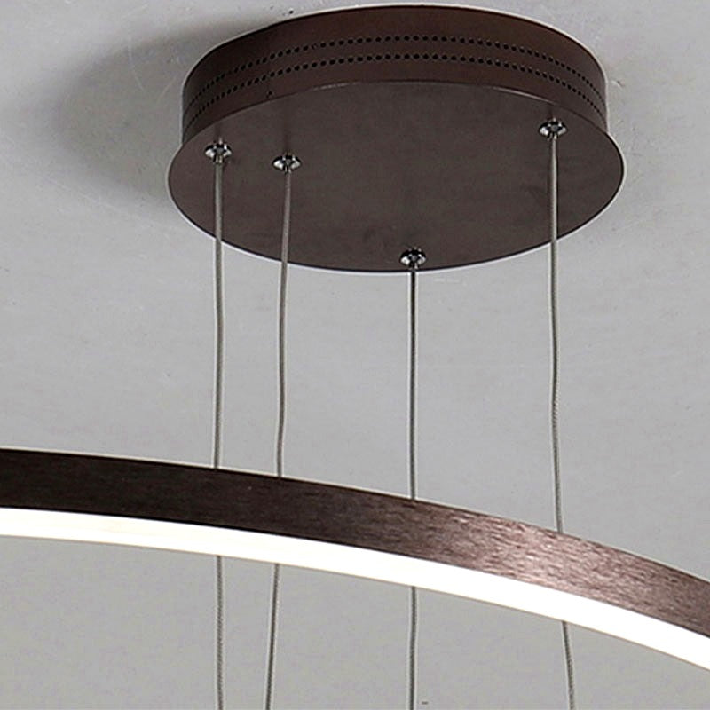 Suspension Anneau Moderne Métal Noir/Doré/Café Salon -
