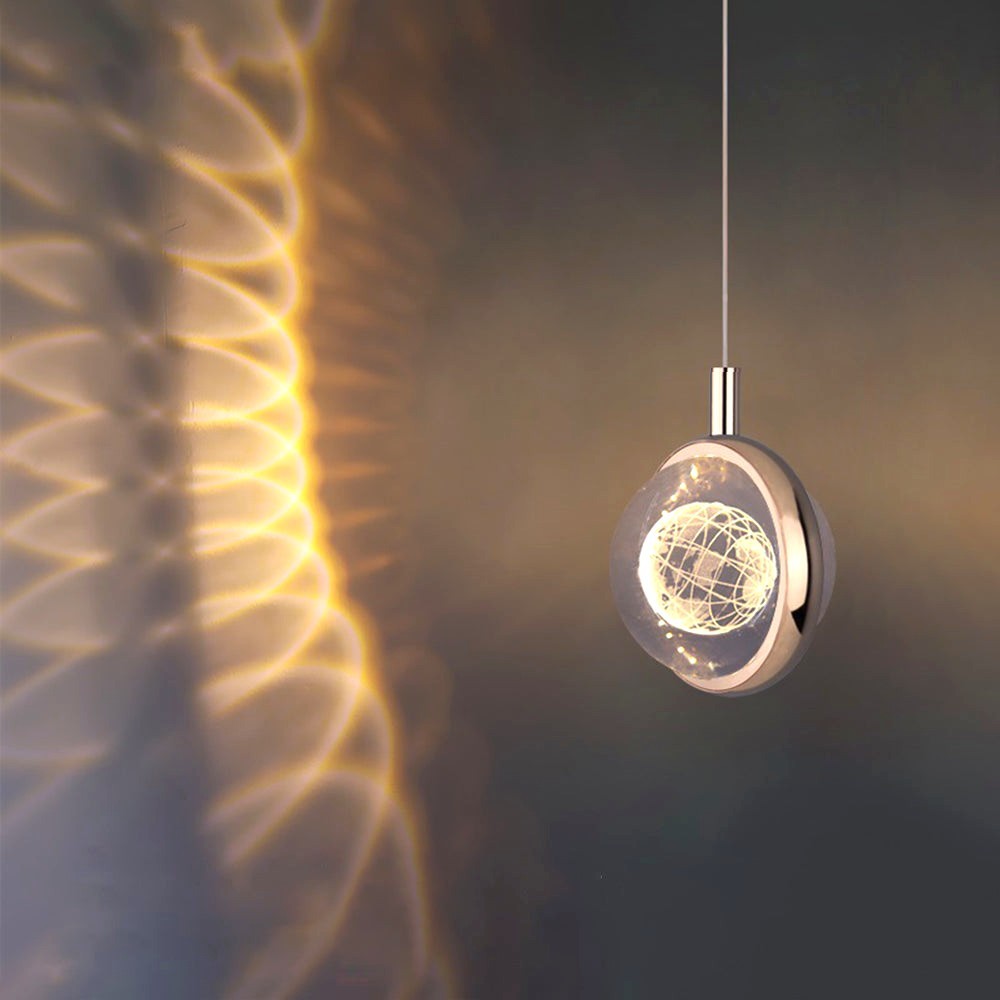 Arisha Luminaires Suspensions Ronde Moderne LED Métal/Cristal Doré Salon