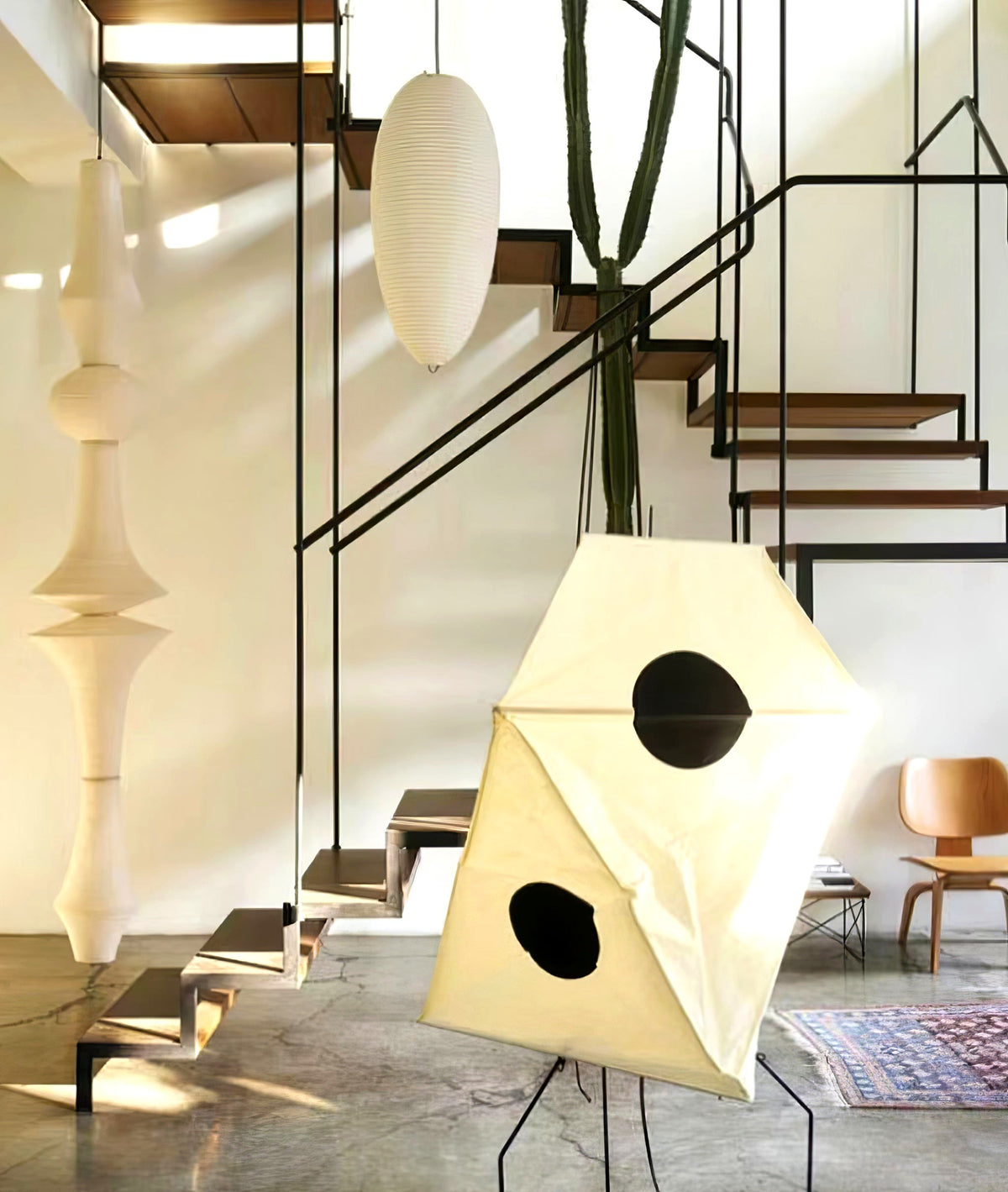 Lustra Suspension Luminaire Papier Washi E pour Salon