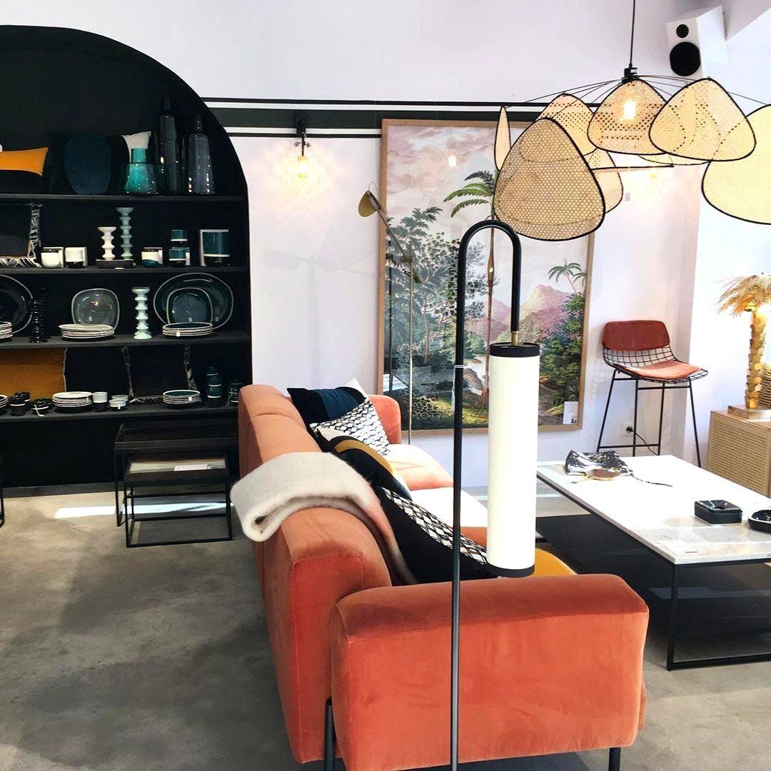 Lustra Lustre Écran Cannage Suspension Rétro