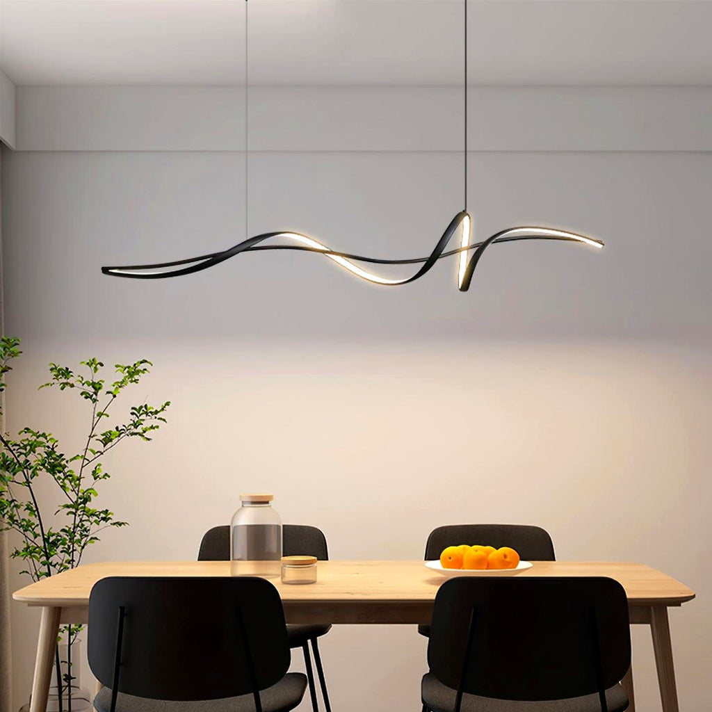 Aveline Suspension moderne LED Wave noire