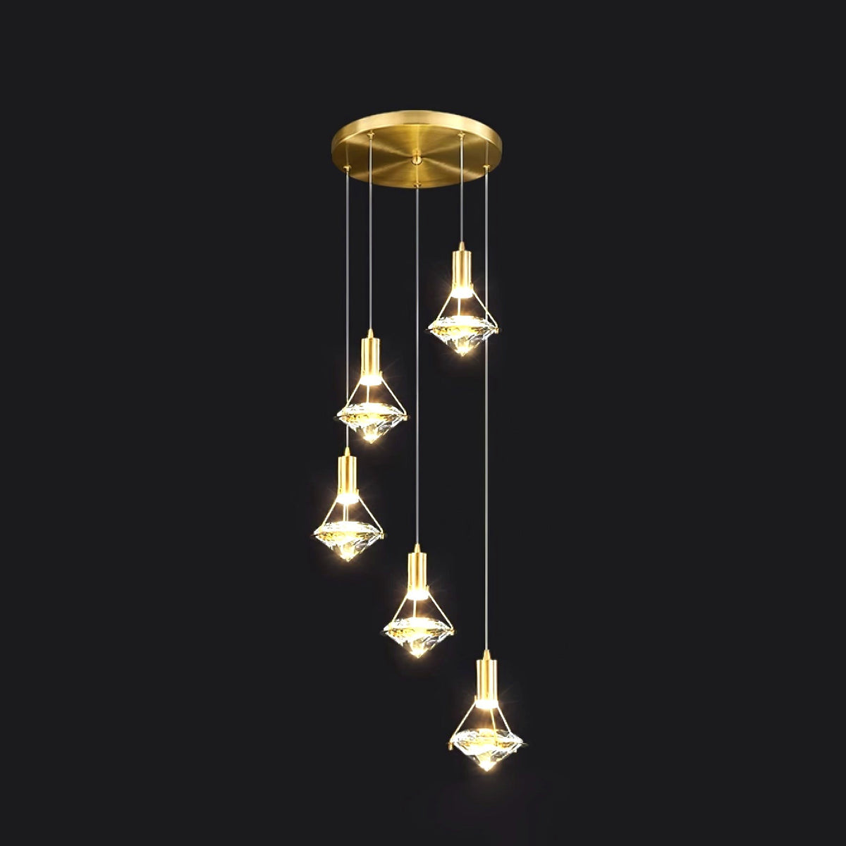 Elysianire Suspension Laiton Cristal Élégante