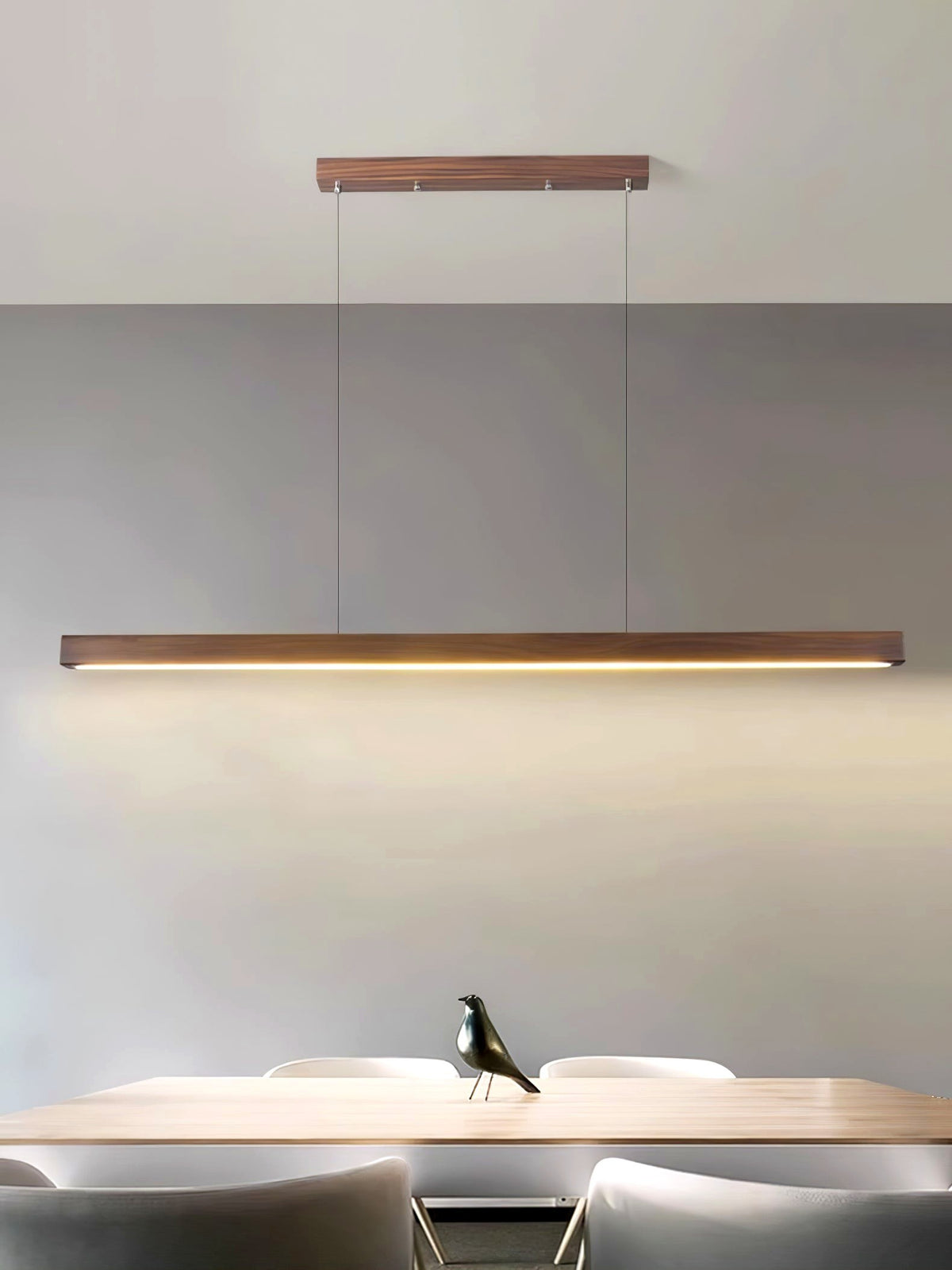 Elowen Suspension linéaire minimaliste en bois