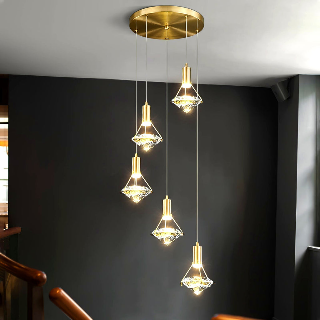 Elysianire Suspension Laiton Cristal Élégante
