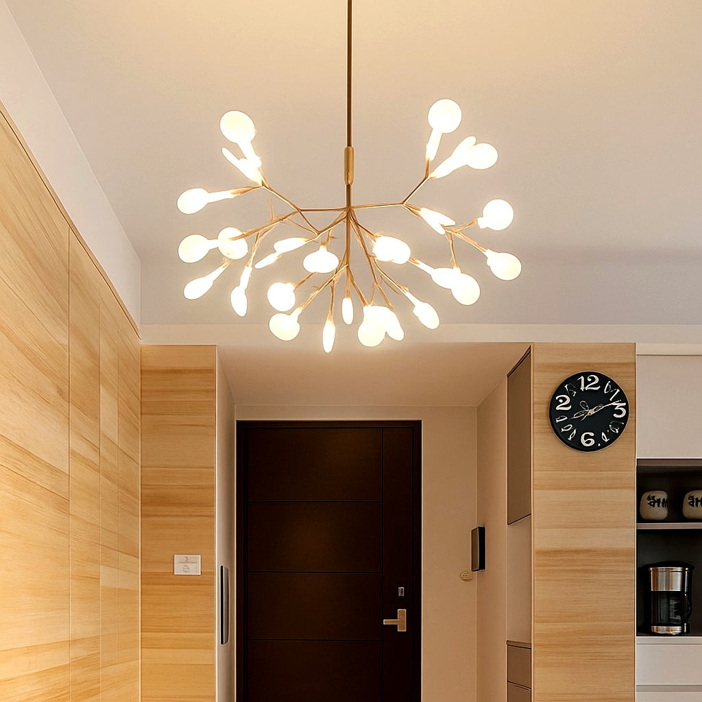 Suspension LED Arbre Lumineux Cuivré ou Noir - détail matériau