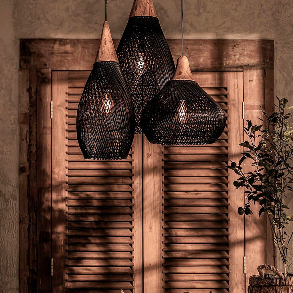 Evelyn Suspension en Rotin Tressé pour Salon