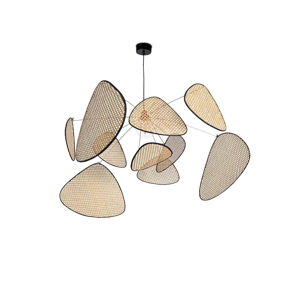 Lustra Lustre Écran Cannage Suspension Rétro