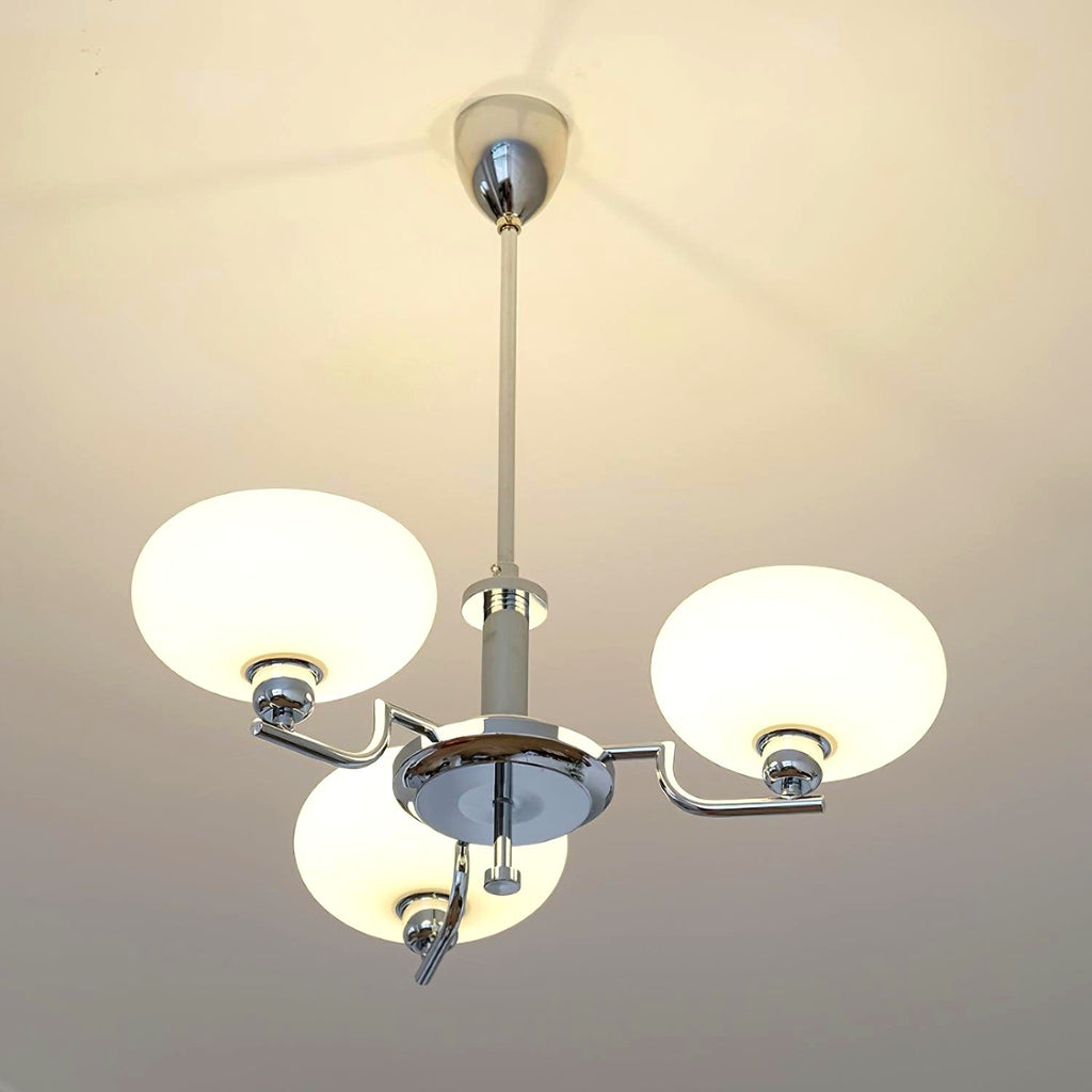 Lustra Suspension en Verre Globe Cadre en Laiton