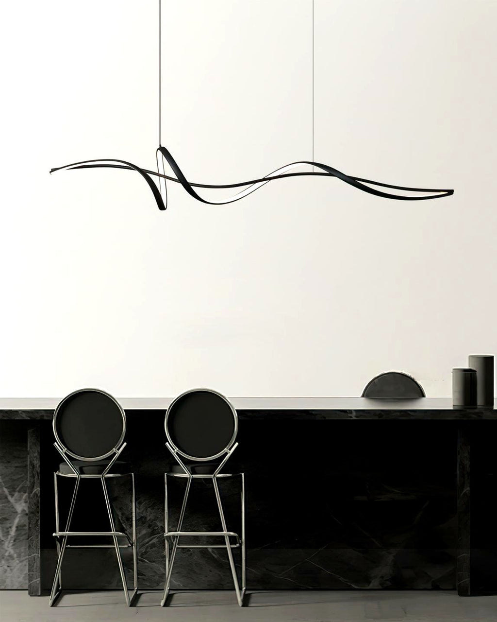 Aveline Suspension moderne LED Wave noire
