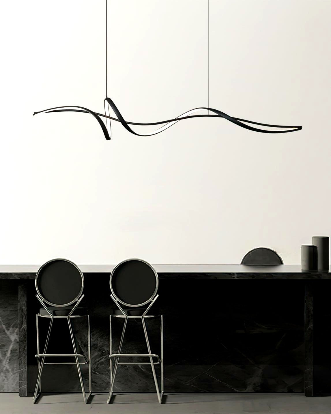 Aveline Suspension moderne LED Wave noire