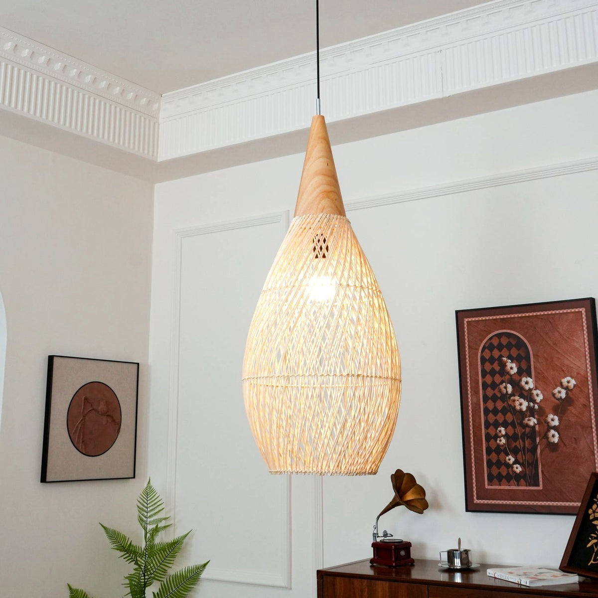 Evelyn Suspension en Rotin Tressé pour Salon