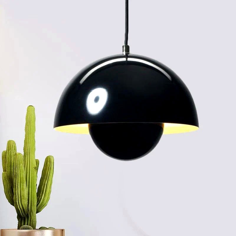 Zinra Suspension Ronde Moderne. Métal. Noir/Blanc/Rouge/Jaune