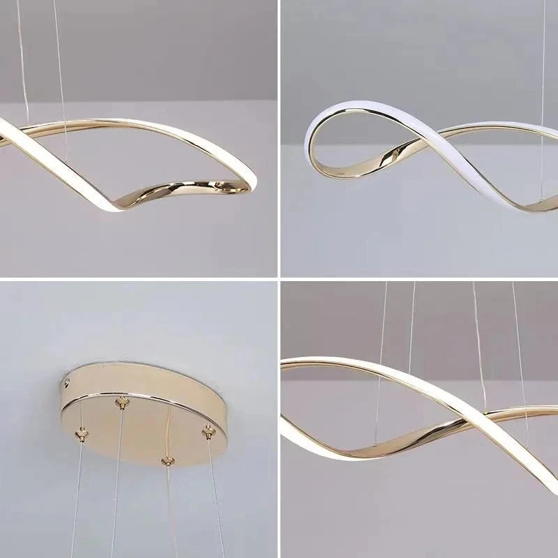 Suspension vague forme linéaire en métal design classique