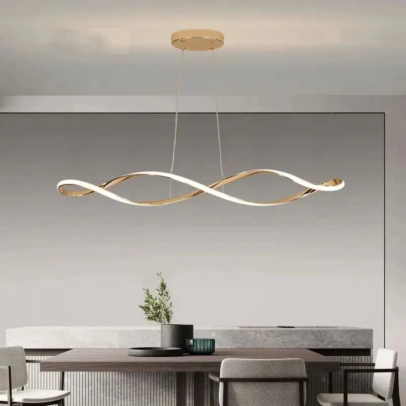 Suspension vague forme linéaire en métal design classique