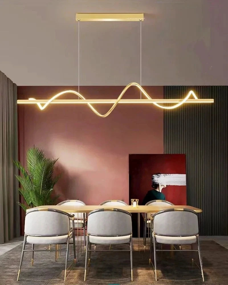 Suspension vague et barre linéaire en métal design moderne