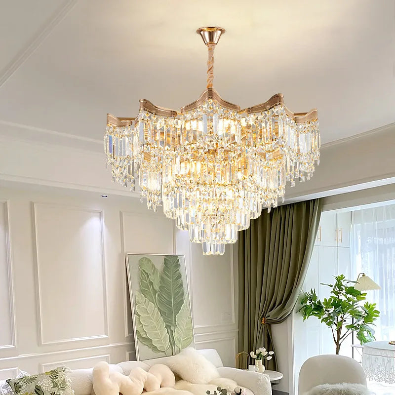 Lustre cascade en métal design moderne