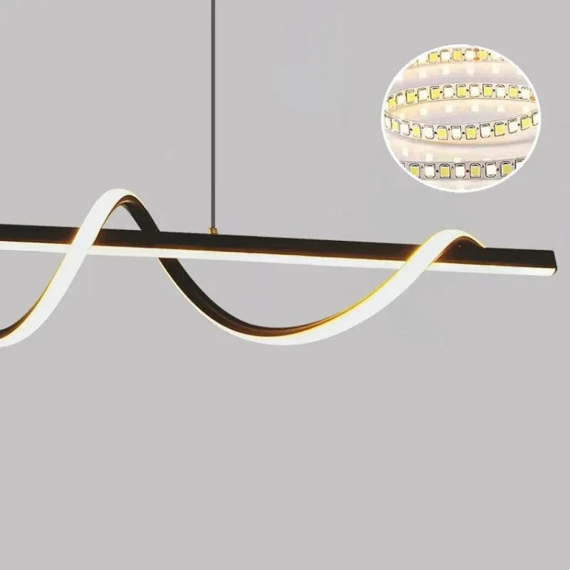 Suspension vague et barre linéaire en métal design moderne