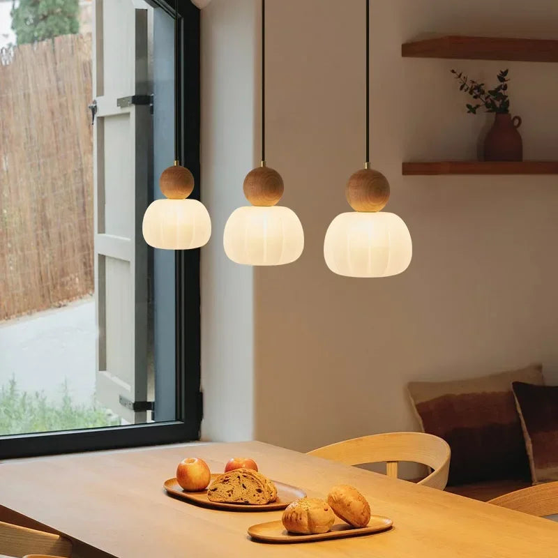 Suspension en bois design vintage