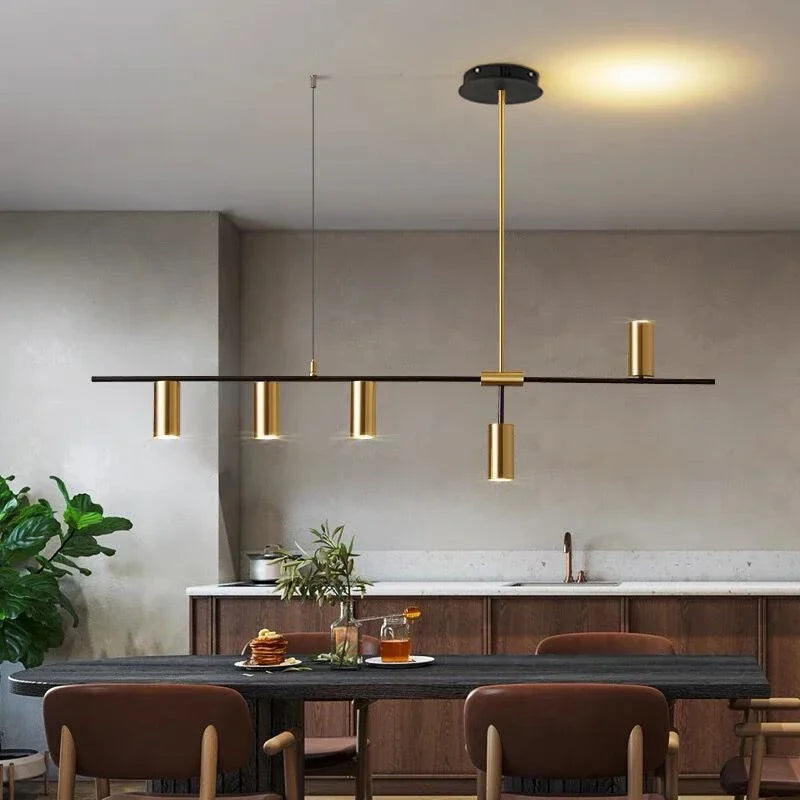 Suspension linéaire avec spots en métal design moderne