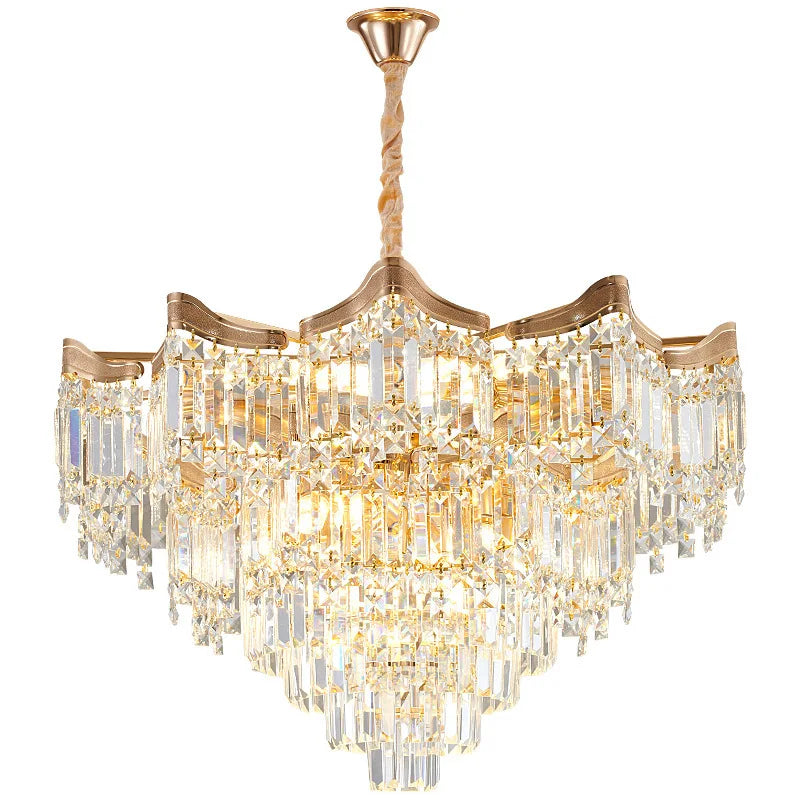Lustre cascade en métal design moderne
