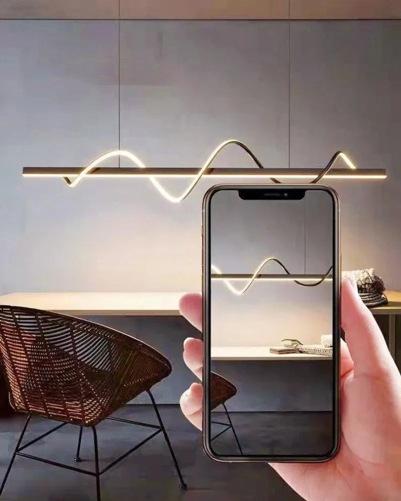 Suspension vague et barre linéaire en métal design moderne