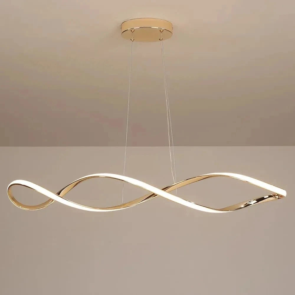 Suspension vague forme linéaire en métal design classique