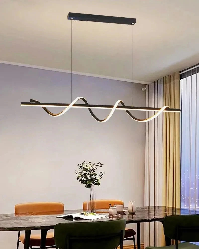 Suspension vague et barre linéaire en métal design moderne