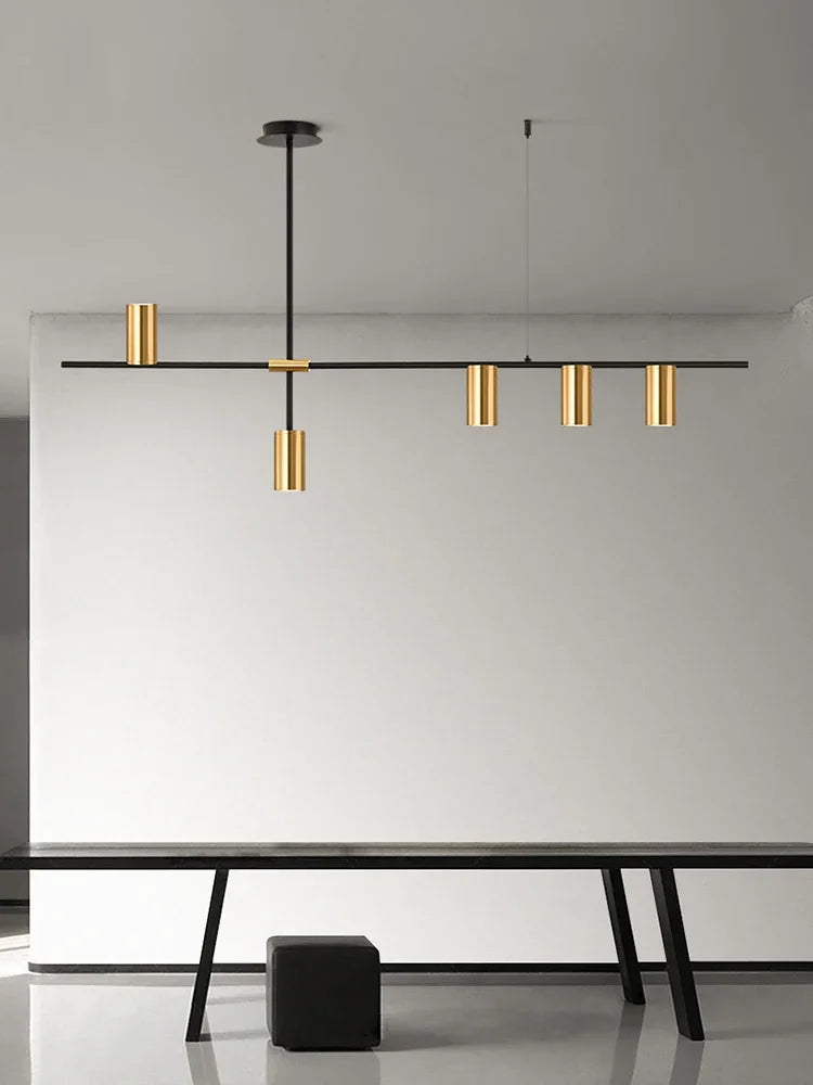 Suspension linéaire avec spots en métal design moderne