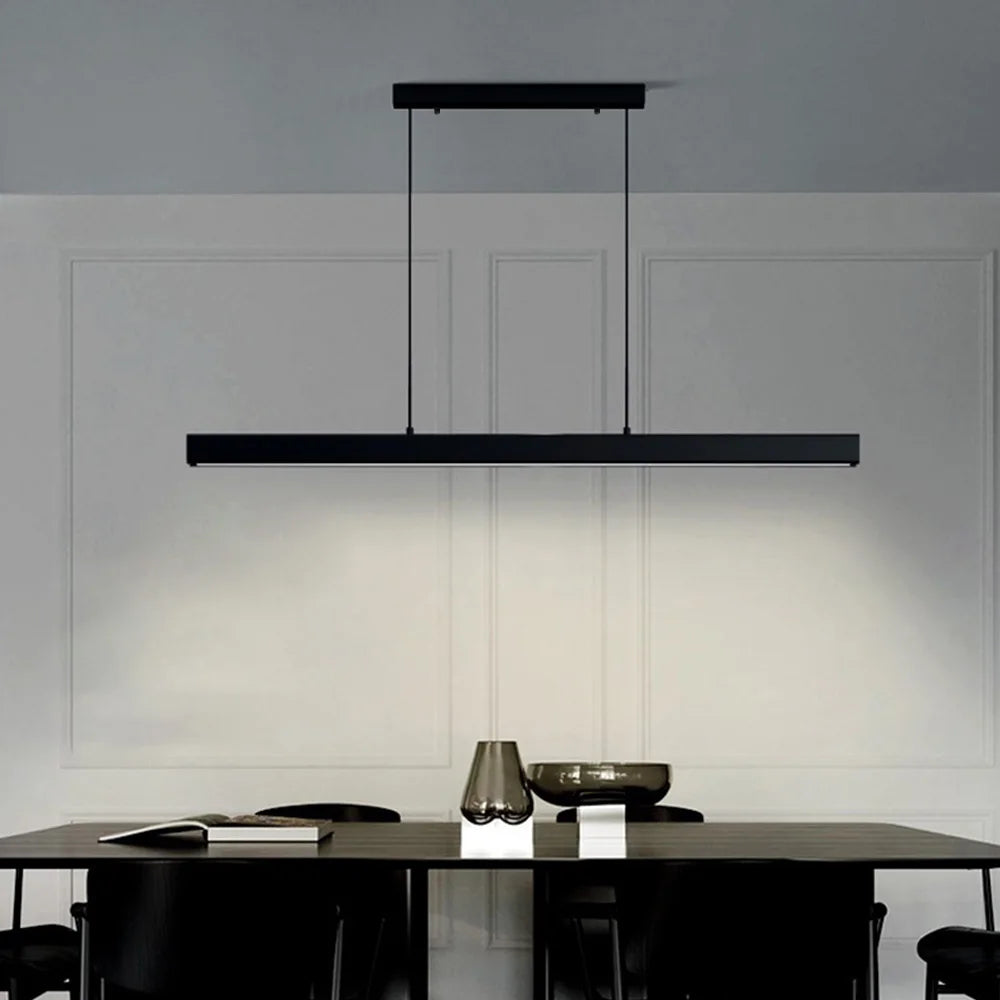 Suspension linéaire en bois et métal design moderne