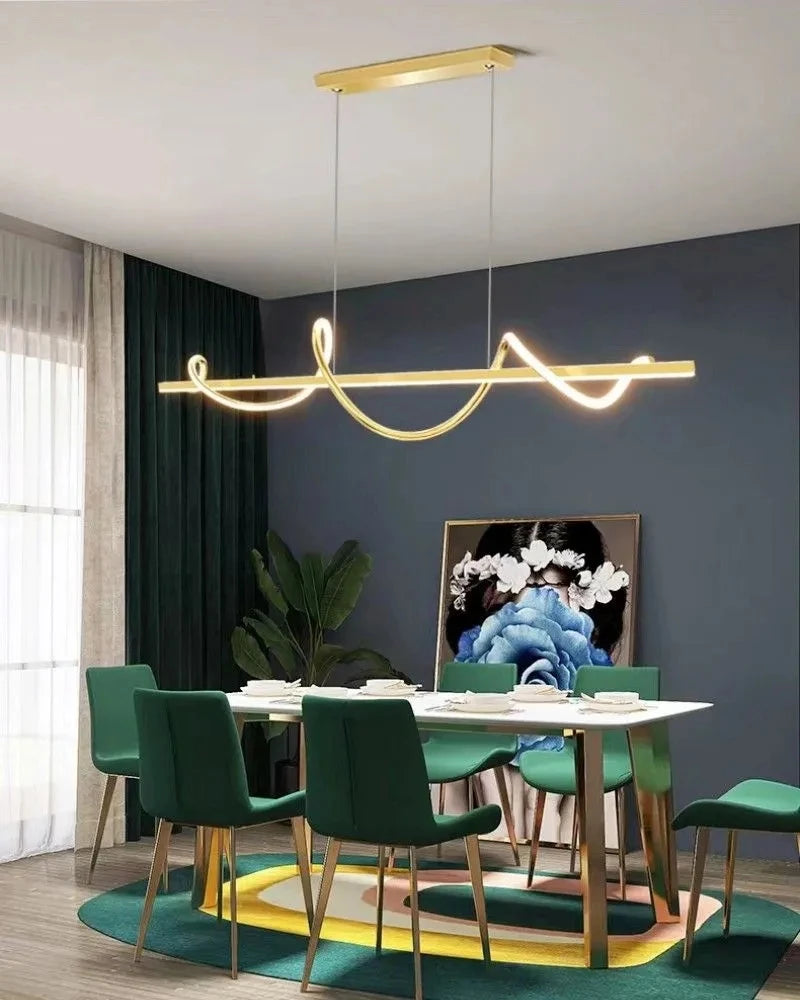 Suspension vague et barre linéaire en métal design moderne