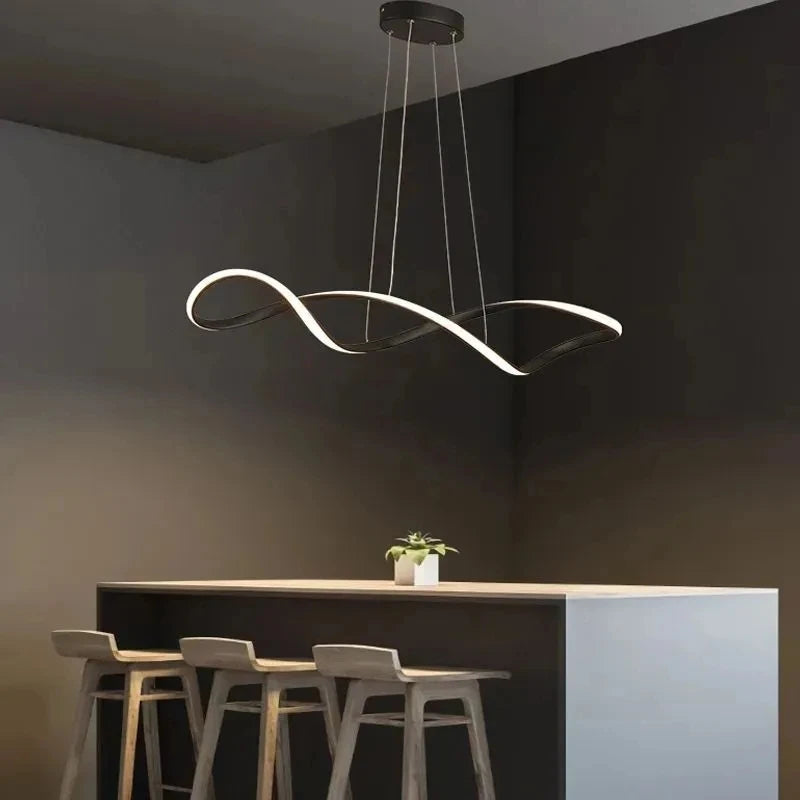 Suspension vague forme linéaire en métal design classique
