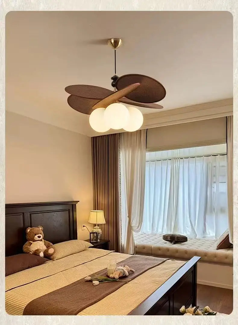 Suspension fleur en bois et métal design moderne