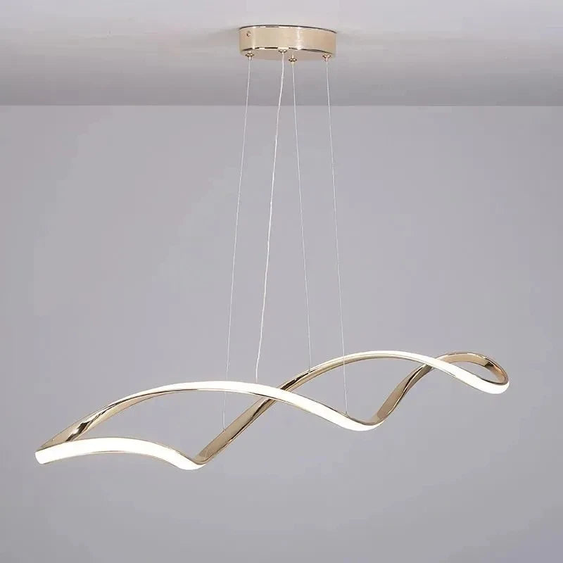 Suspension vague forme linéaire en métal design classique