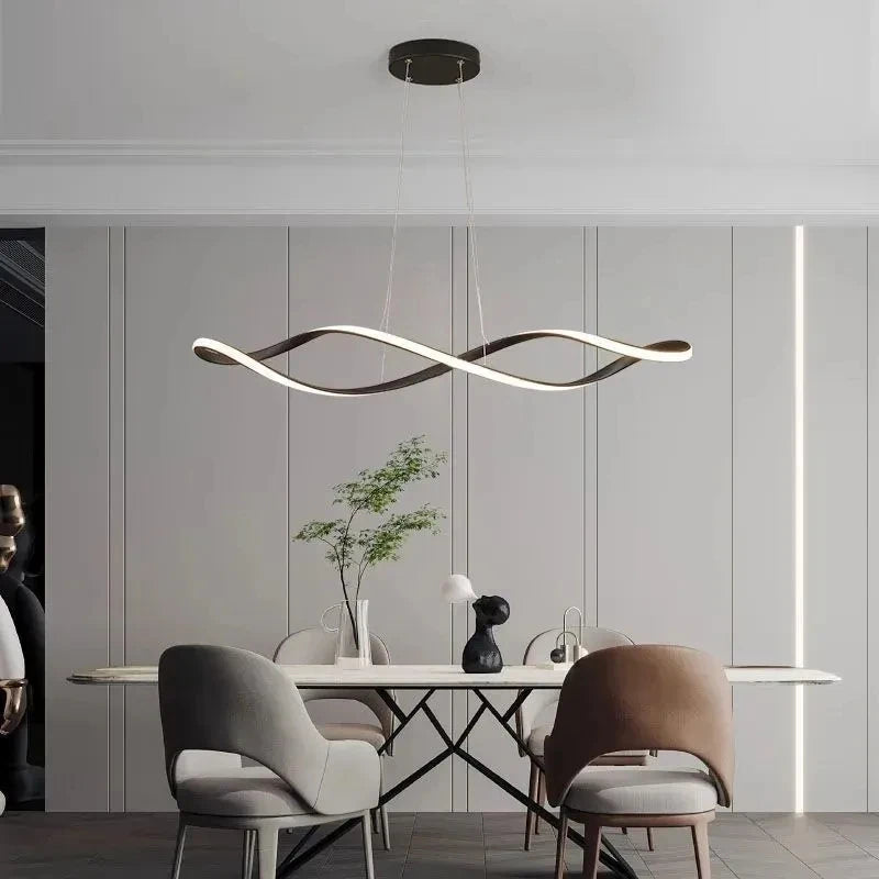 Suspension vague forme linéaire en métal design classique