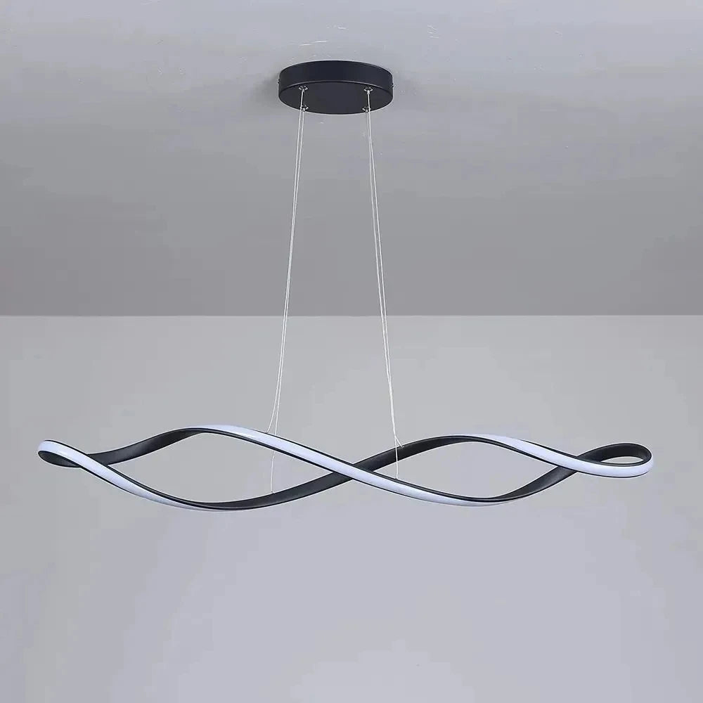 Suspension vague forme linéaire en métal design classique